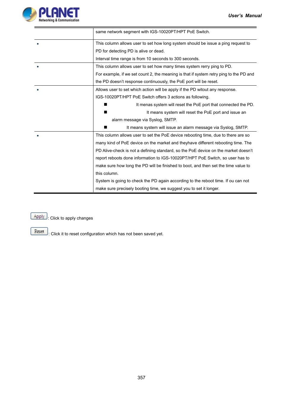 PLANET IGS-10020HPT User Manual | Page 357 / 417