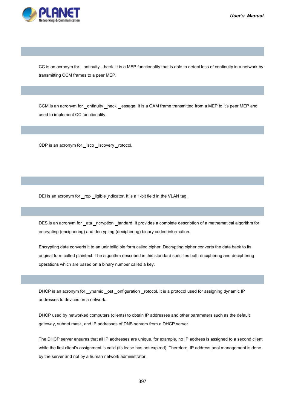 PLANET IGS-10020HPT User Manual | Page 397 / 417