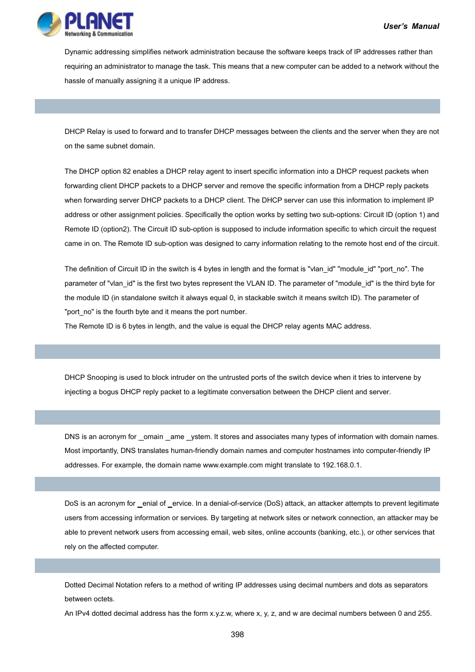 PLANET IGS-10020HPT User Manual | Page 398 / 417