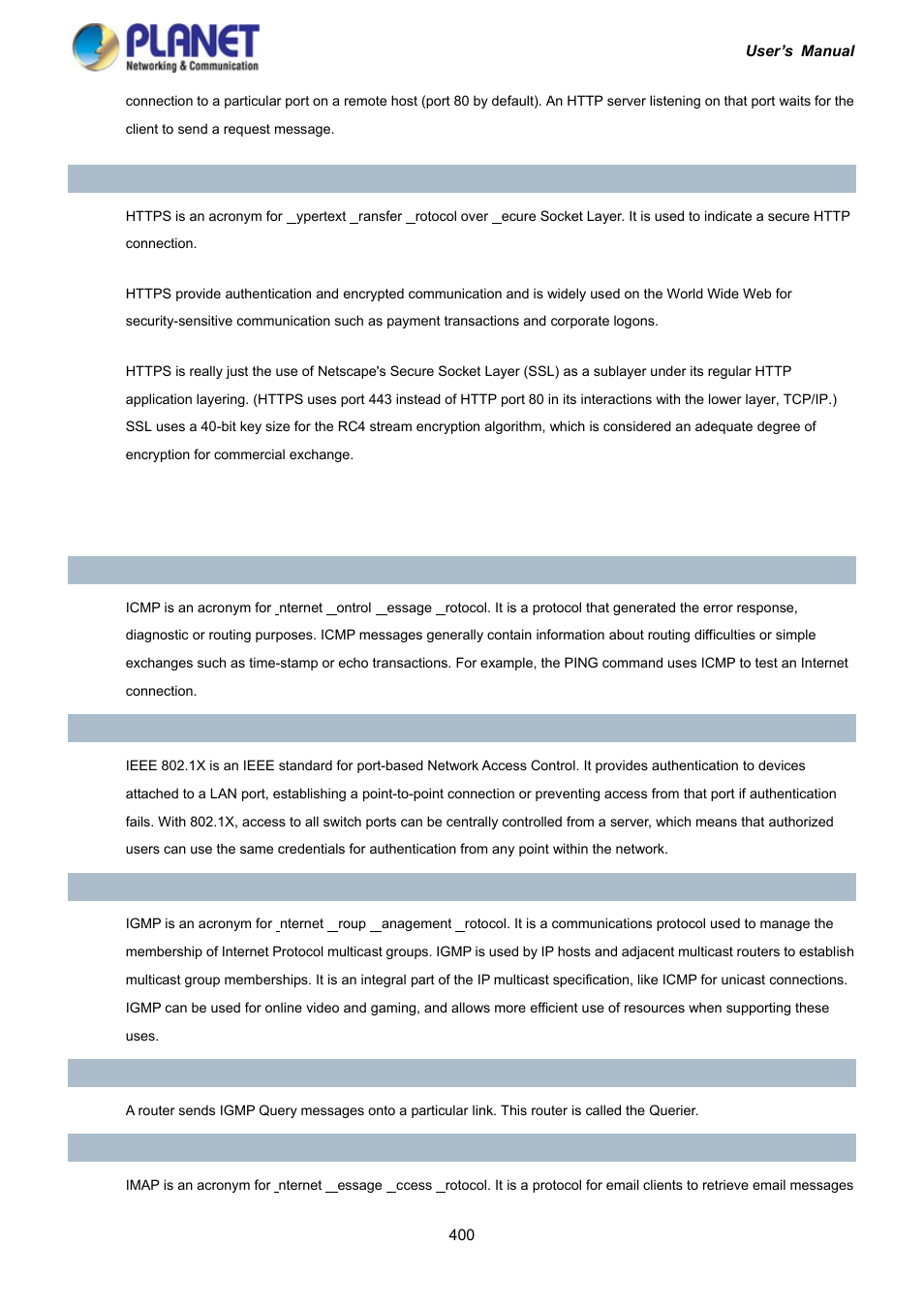 PLANET IGS-10020HPT User Manual | Page 400 / 417