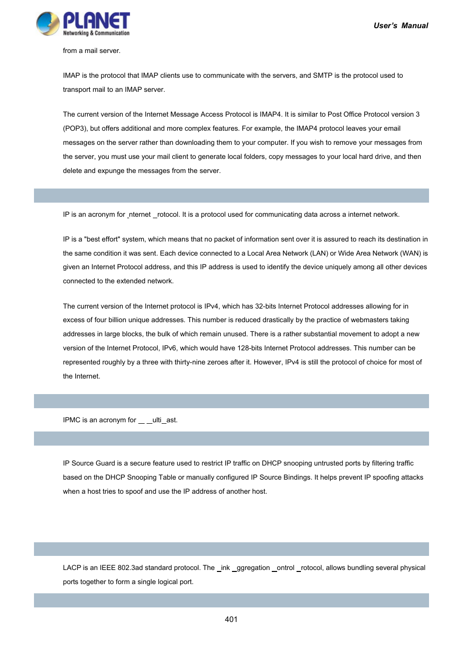 PLANET IGS-10020HPT User Manual | Page 401 / 417