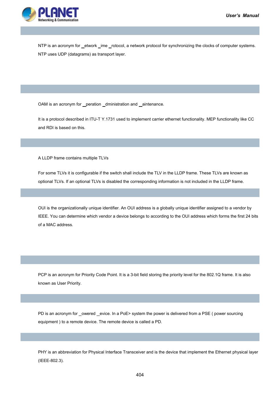 PLANET IGS-10020HPT User Manual | Page 404 / 417