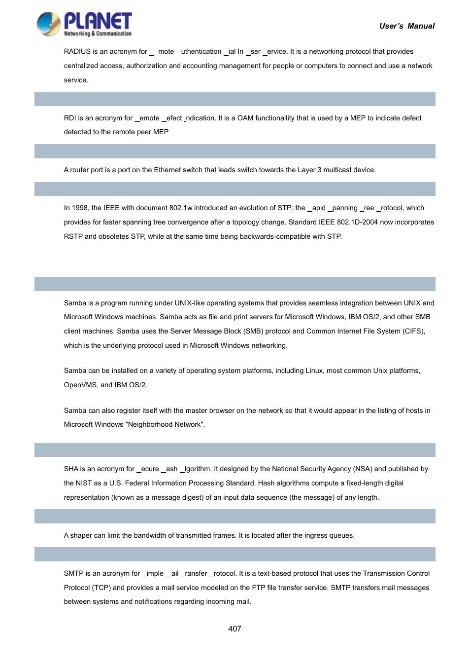 PLANET IGS-10020HPT User Manual | Page 407 / 417