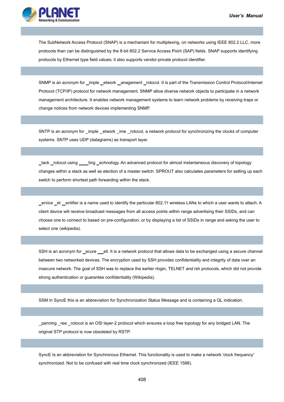 PLANET IGS-10020HPT User Manual | Page 408 / 417