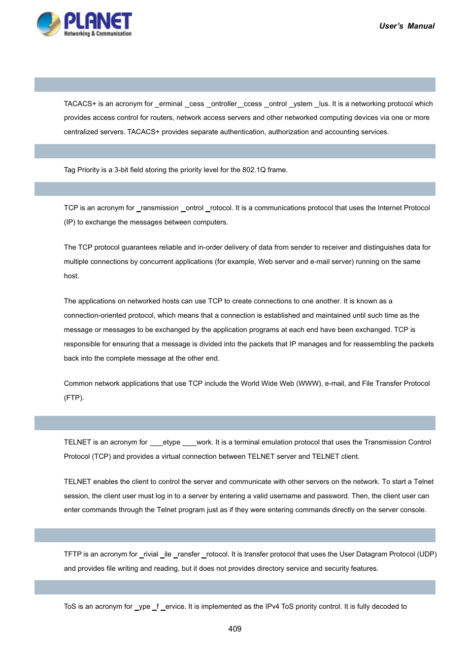 PLANET IGS-10020HPT User Manual | Page 409 / 417