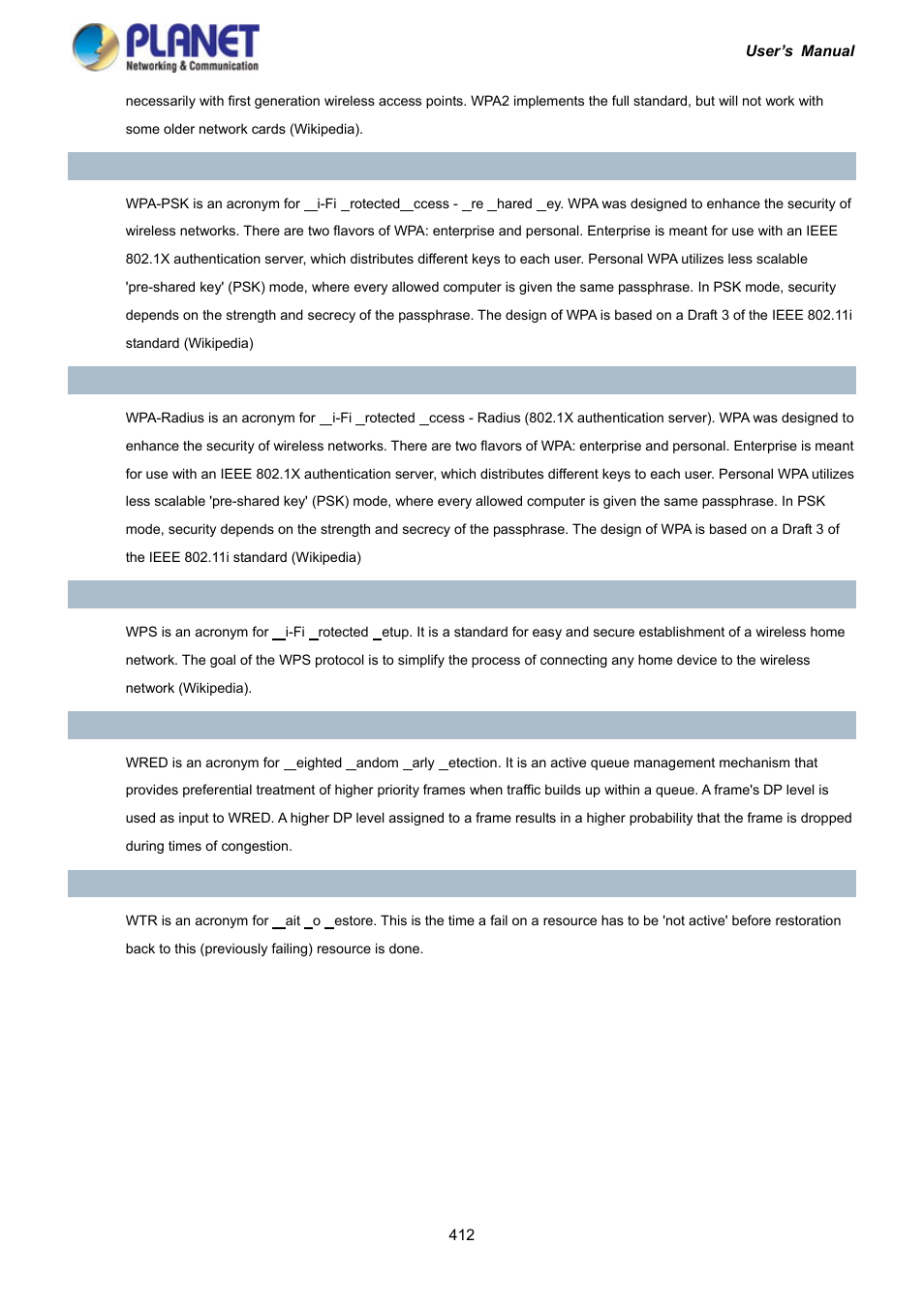 PLANET IGS-10020HPT User Manual | Page 412 / 417