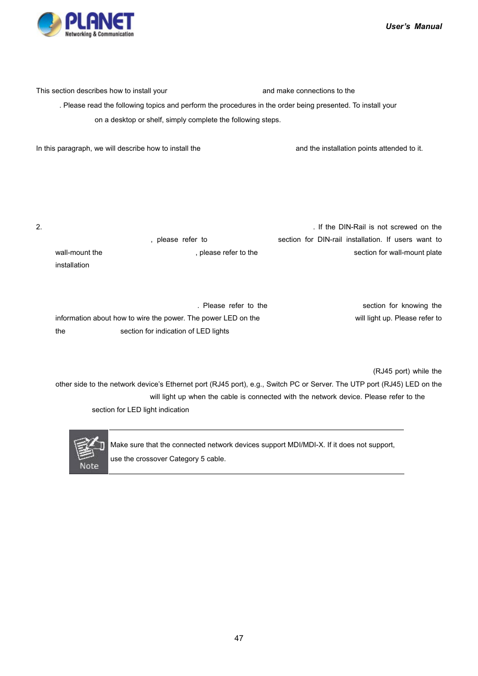 2 installing the industrial managed switch, 1 installation steps | PLANET IGS-10020HPT User Manual | Page 47 / 417