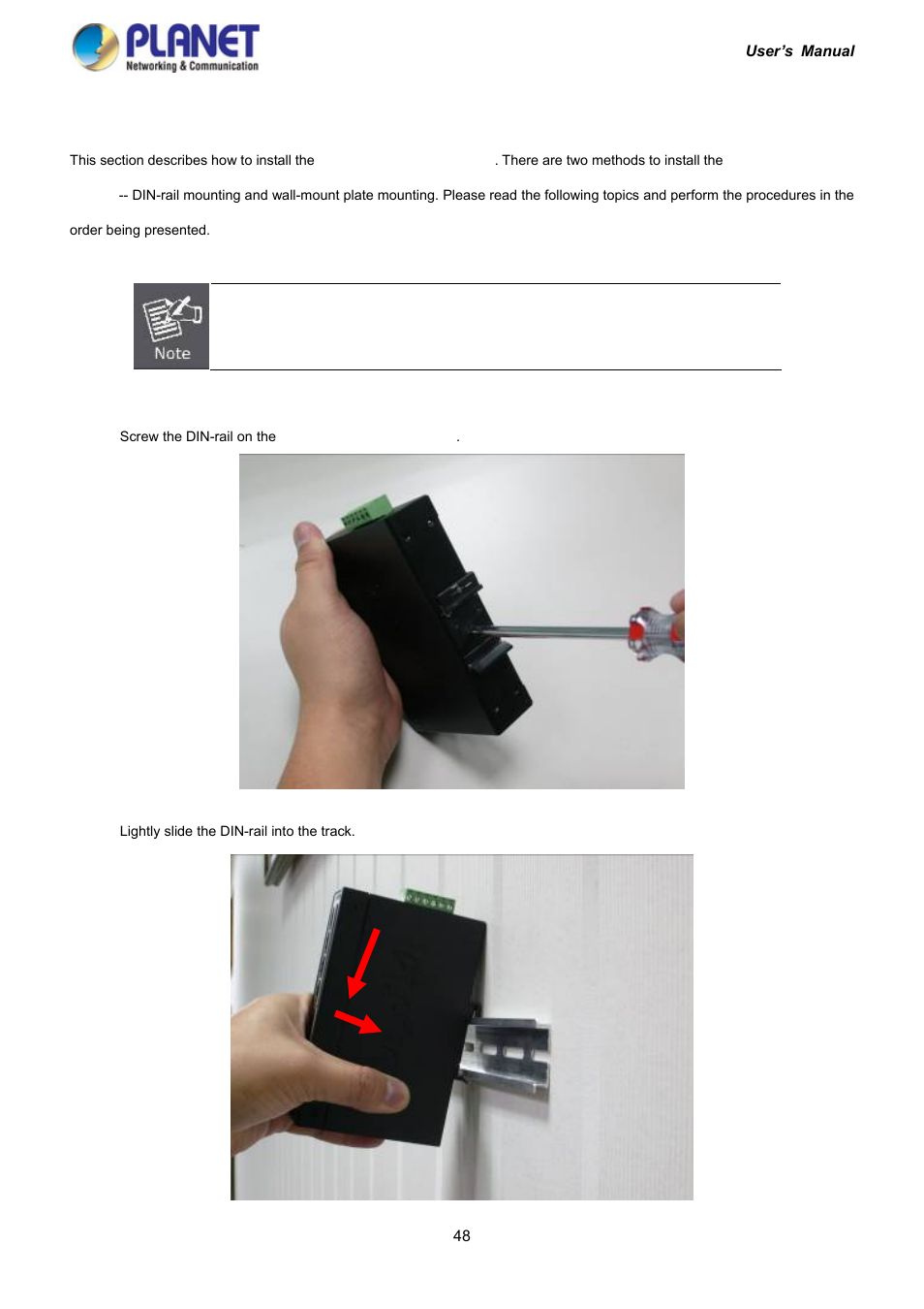 2 din-rail mounting | PLANET IGS-10020HPT User Manual | Page 48 / 417