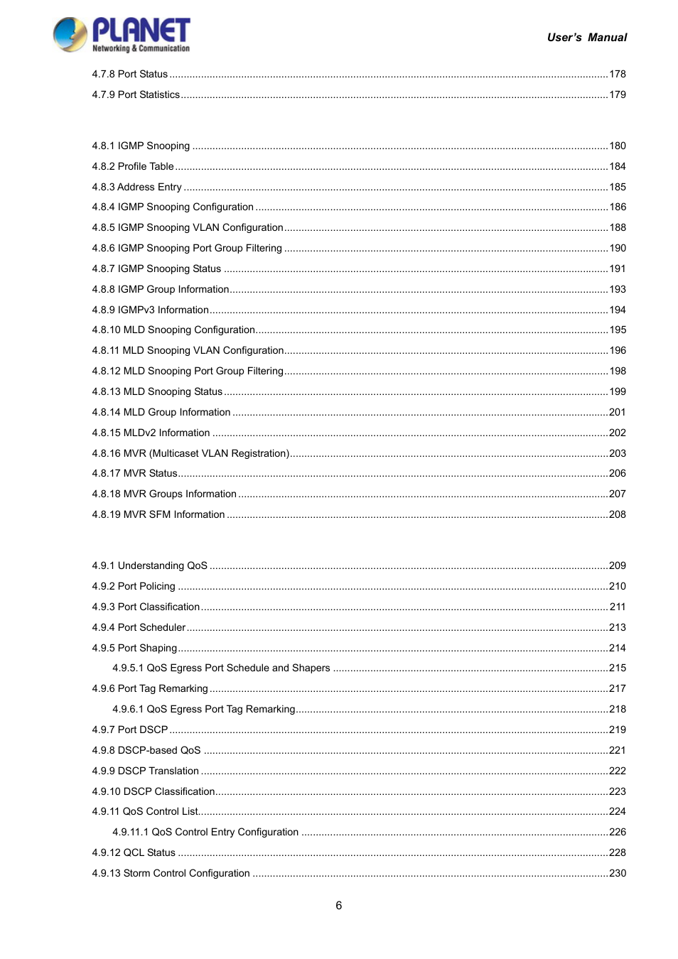 PLANET IGS-10020HPT User Manual | Page 6 / 417