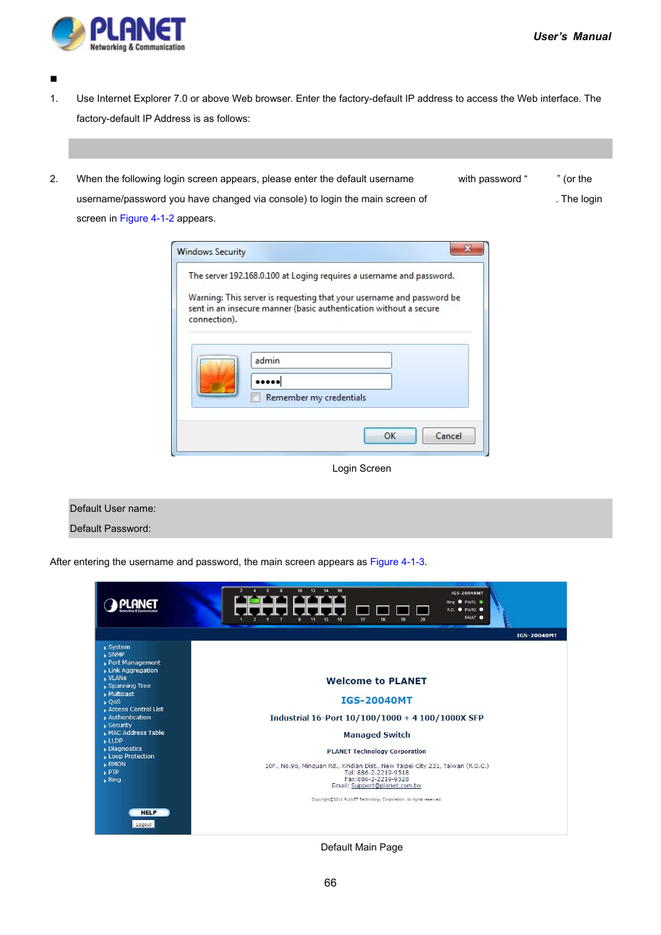 PLANET IGS-10020HPT User Manual | Page 66 / 417
