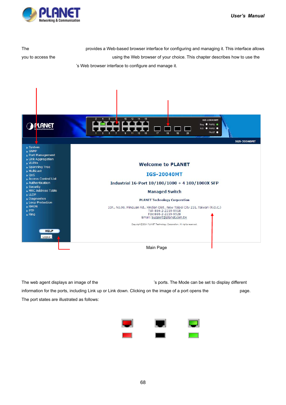 1 main web page | PLANET IGS-10020HPT User Manual | Page 68 / 417