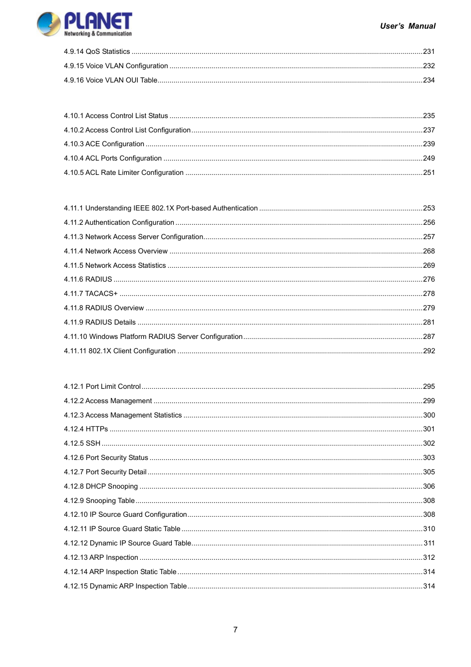 PLANET IGS-10020HPT User Manual | Page 7 / 417