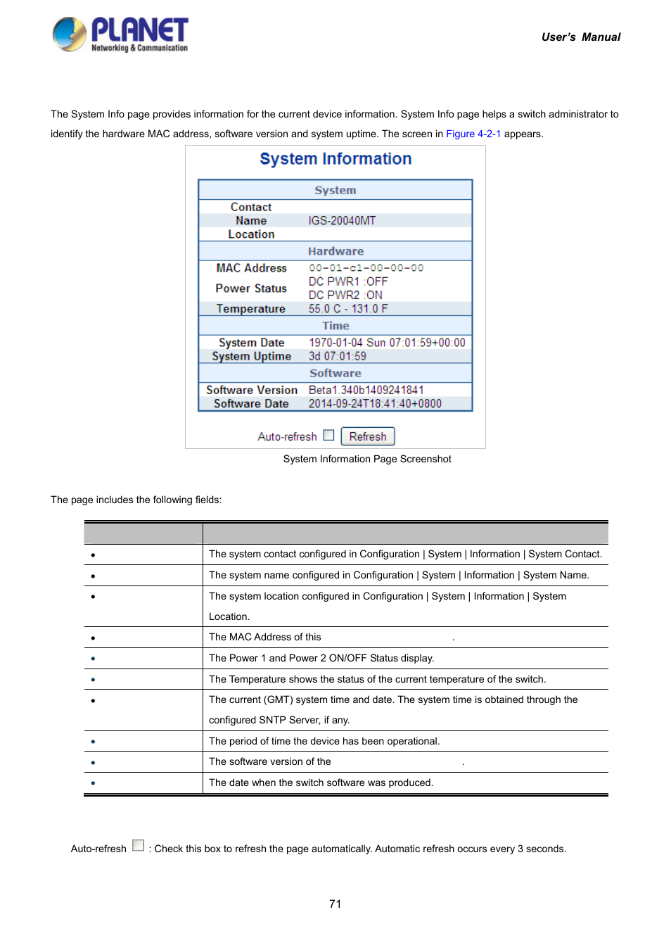 1 system information | PLANET IGS-10020HPT User Manual | Page 71 / 417