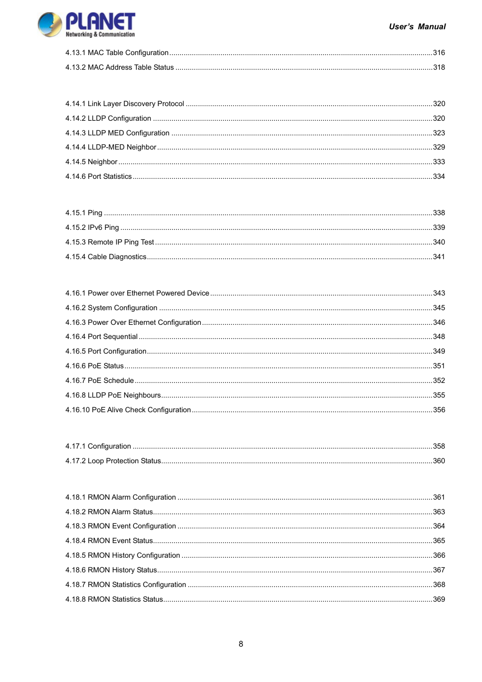 PLANET IGS-10020HPT User Manual | Page 8 / 417