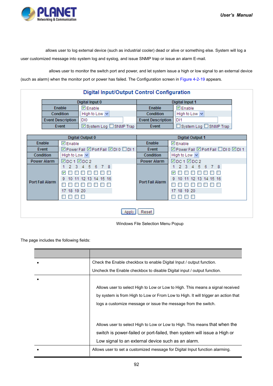 16 digital input / output | PLANET IGS-10020HPT User Manual | Page 92 / 417