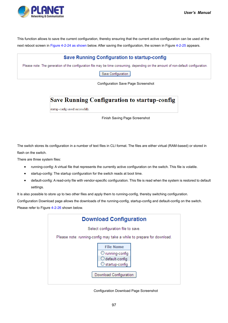 20 save startup config, 21 configuration download | PLANET IGS-10020HPT User Manual | Page 97 / 417