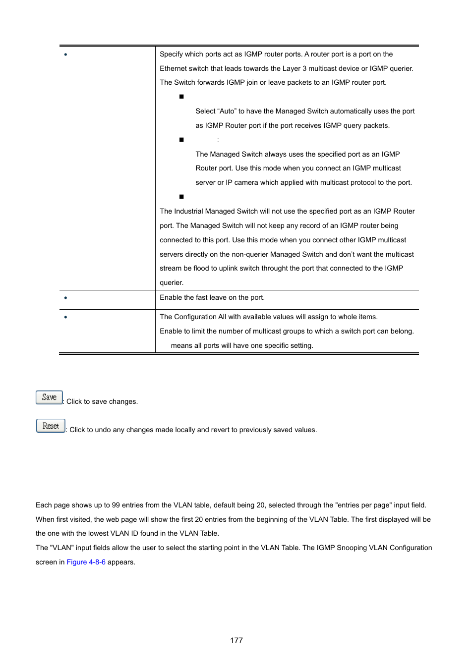 3 igmp snooping vlan configuration | PLANET IGS-10020HPT User Manual | Page 177 / 615