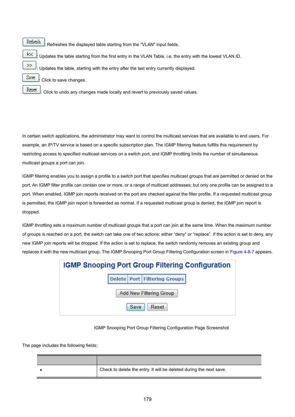 4 igmp snooping port group filtering | PLANET IGS-10020HPT User Manual | Page 179 / 615
