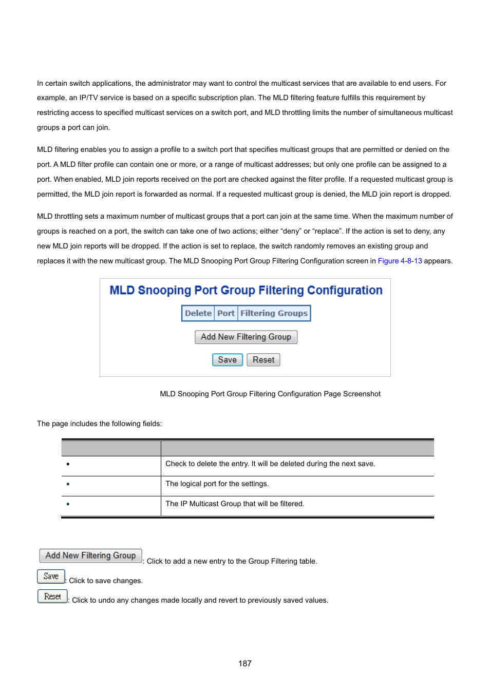 10 mld snooping port group filtering | PLANET IGS-10020HPT User Manual | Page 187 / 615