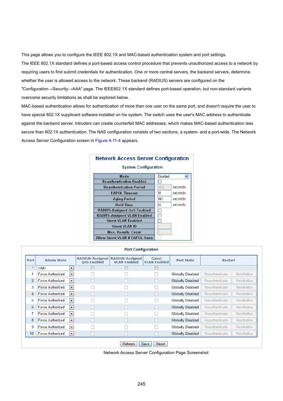 3 network access server configuration | PLANET IGS-10020HPT User Manual | Page 245 / 615