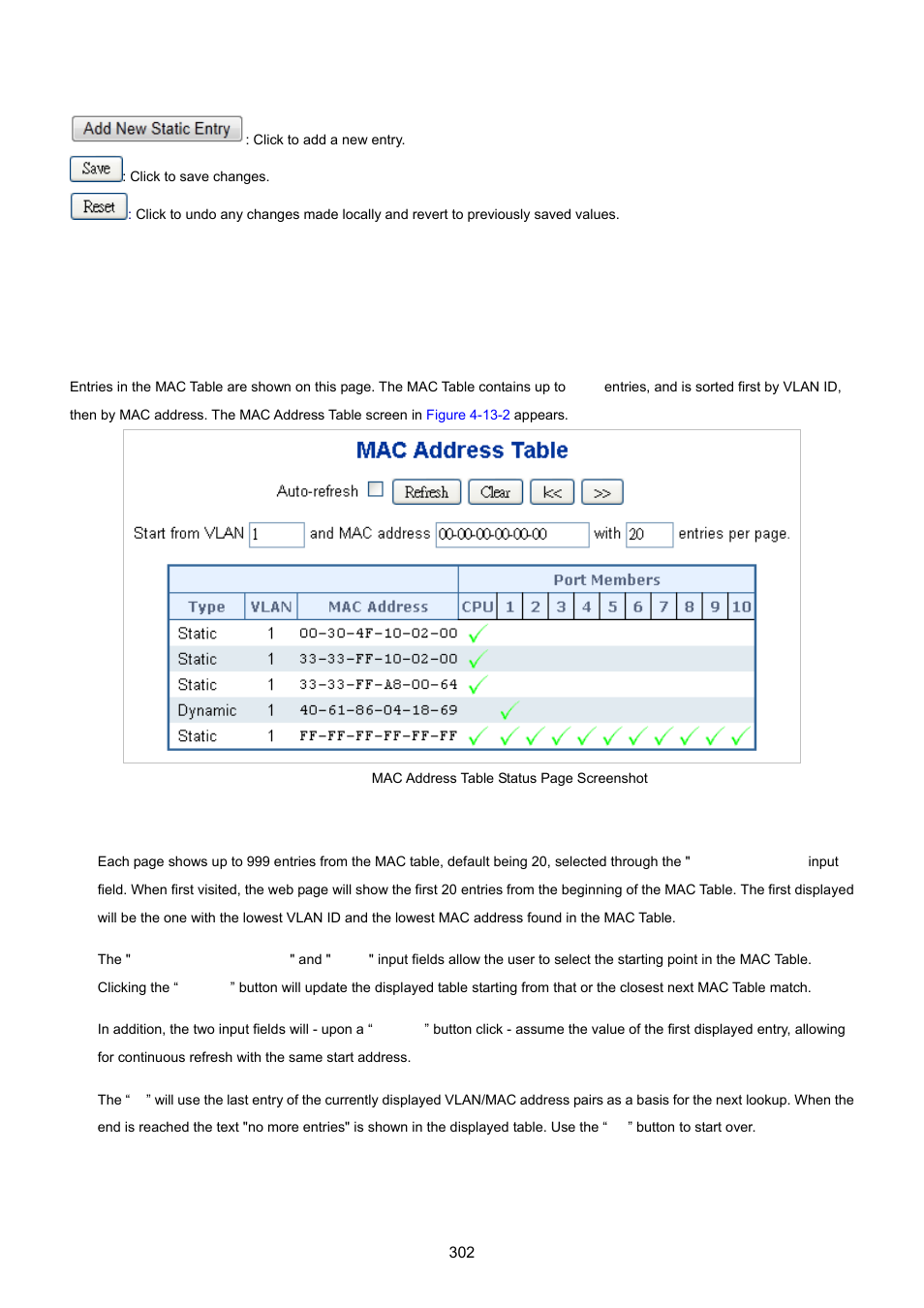 2 mac address table status | PLANET IGS-10020HPT User Manual | Page 302 / 615