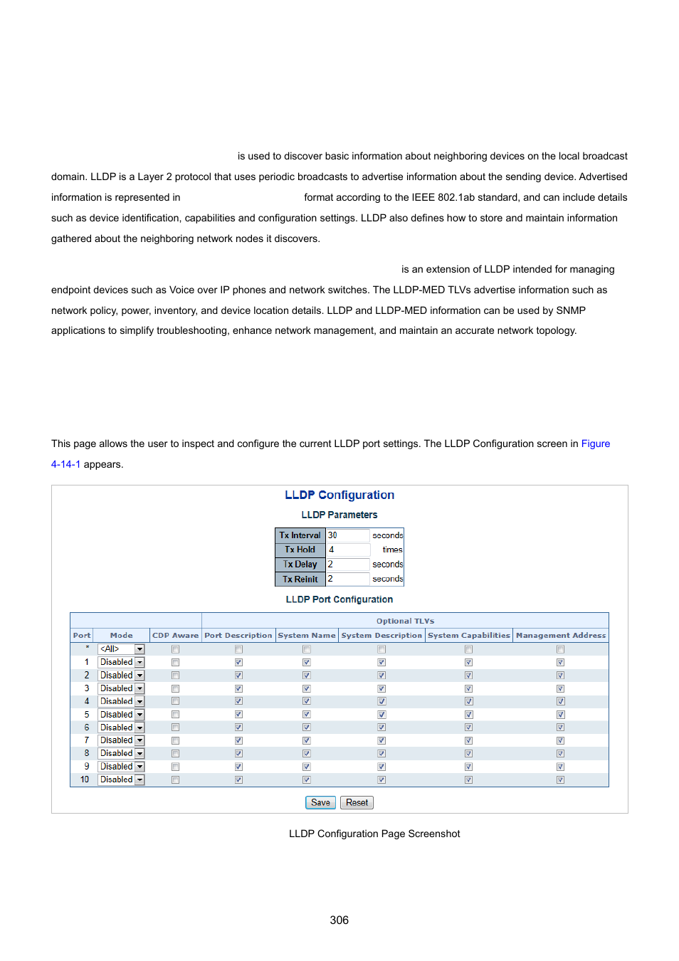 14 lldp, 1 link layer discovery protocol, 2 lldp configuration | PLANET IGS-10020HPT User Manual | Page 306 / 615