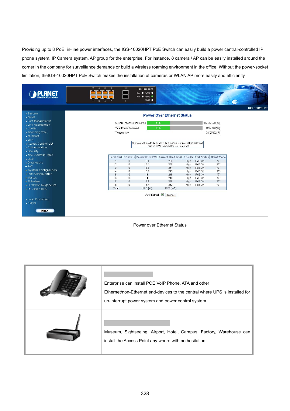 16 power over ethernet, 1 power over ethernet powered device | PLANET IGS-10020HPT User Manual | Page 328 / 615