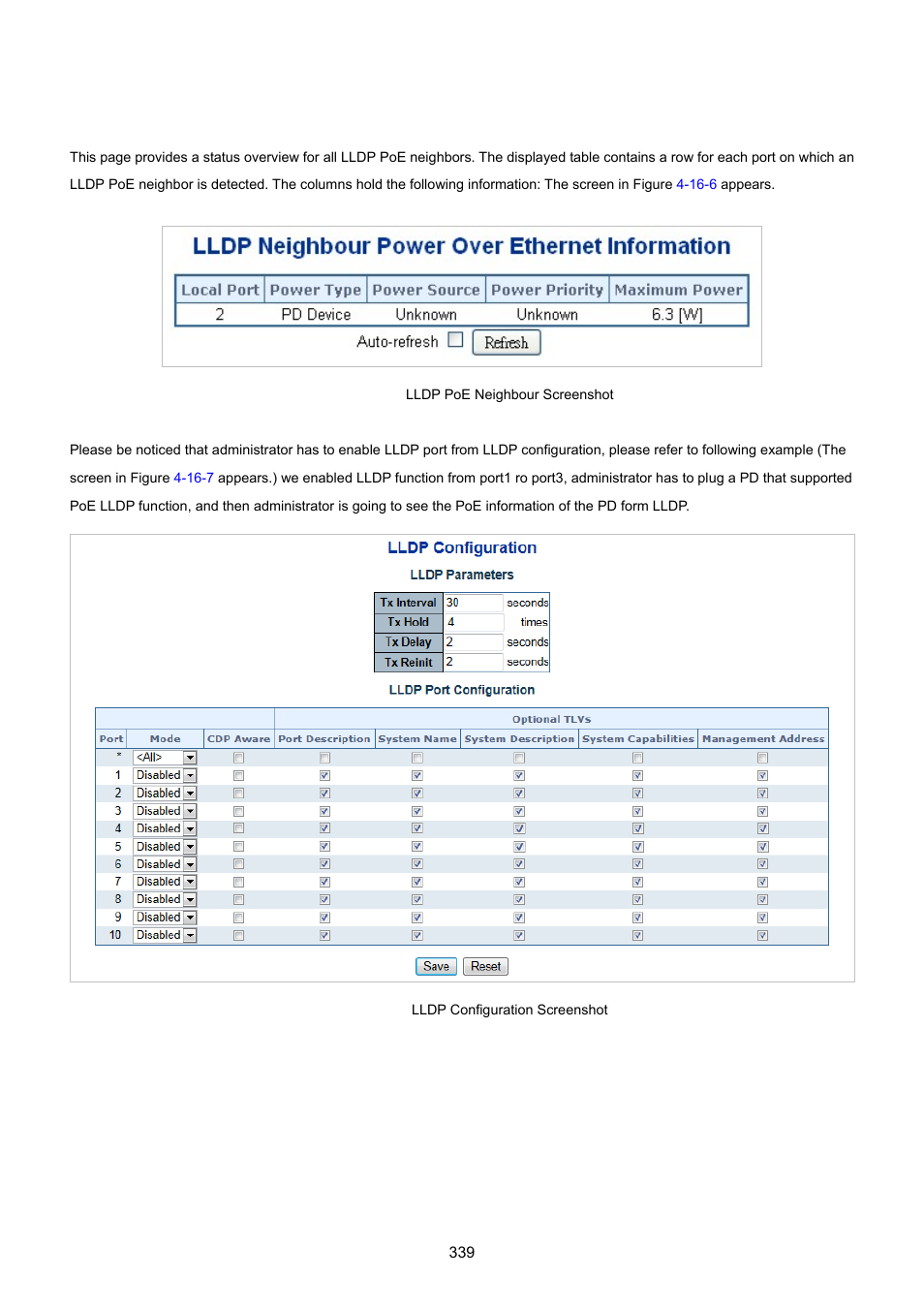 6 lldp poe neighbours | PLANET IGS-10020HPT User Manual | Page 339 / 615