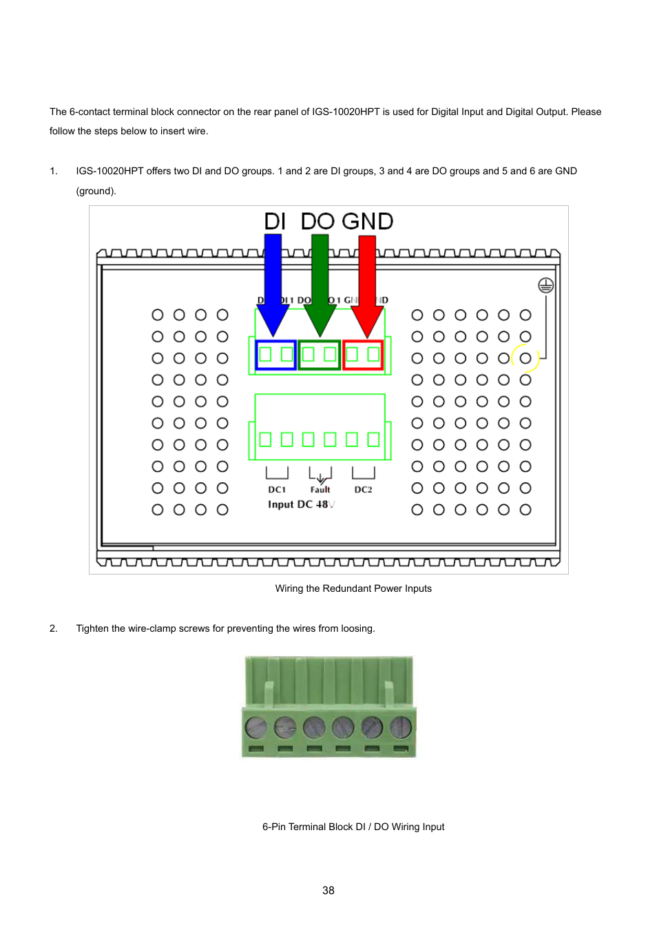 6 wiring the digital input / output | PLANET IGS-10020HPT User Manual | Page 38 / 615