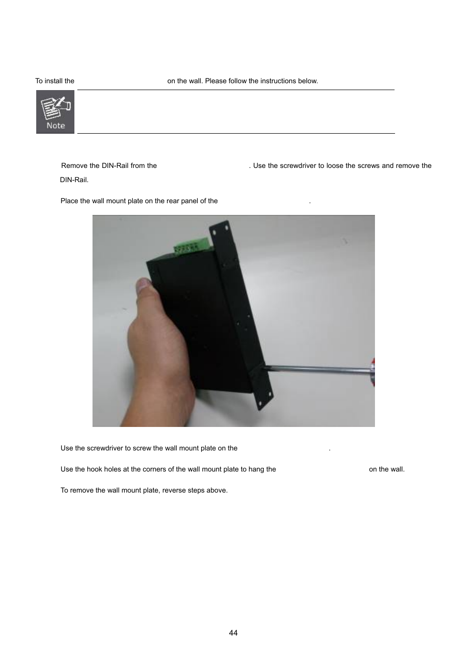 3 wall mount plate mounting | PLANET IGS-10020HPT User Manual | Page 44 / 615