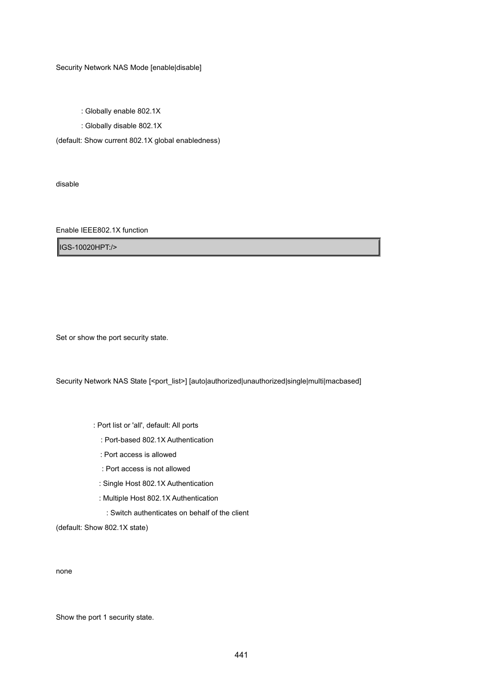 Security network nas state | PLANET IGS-10020HPT User Manual | Page 441 / 615