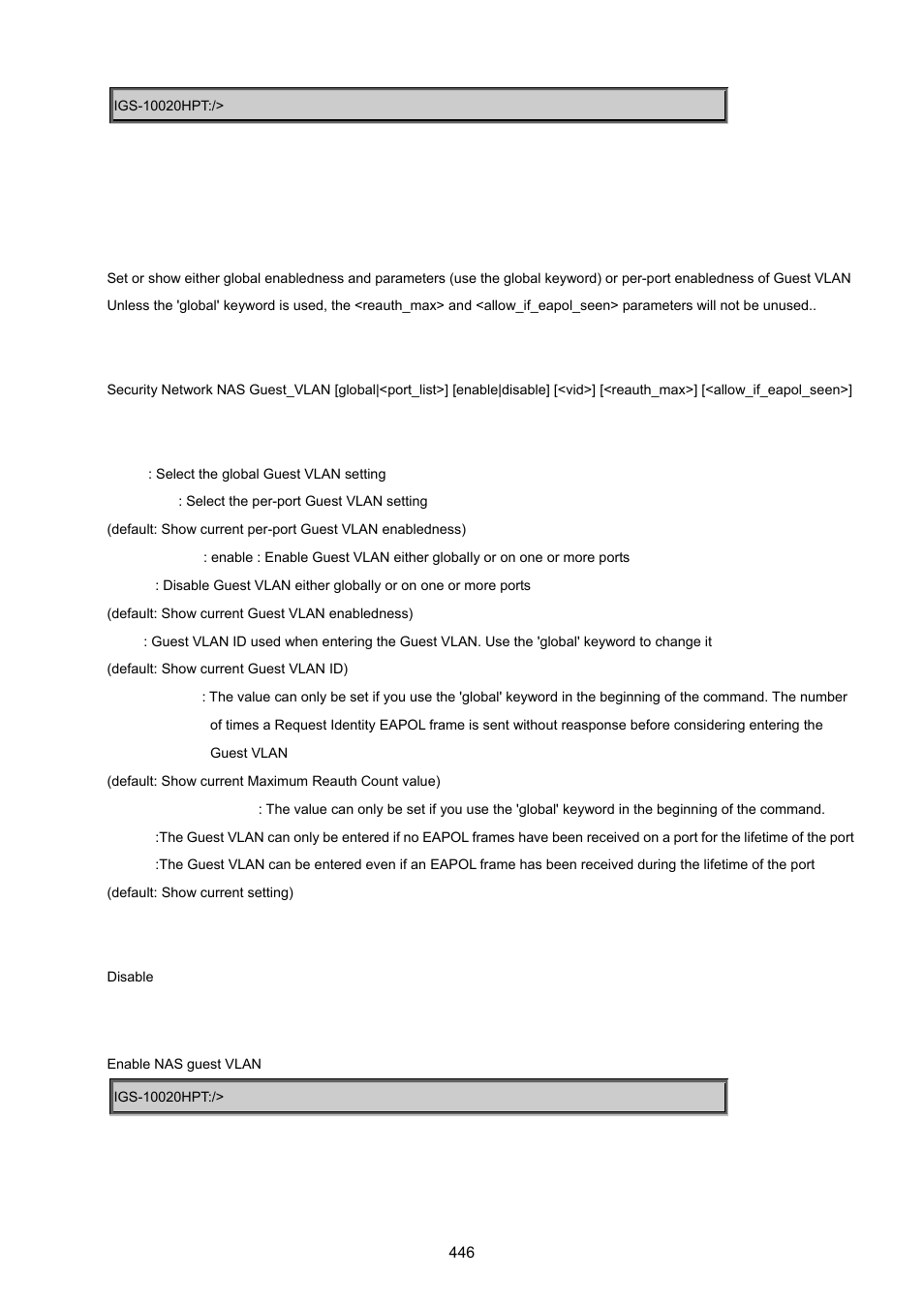 Security network nas guest_vlan | PLANET IGS-10020HPT User Manual | Page 446 / 615