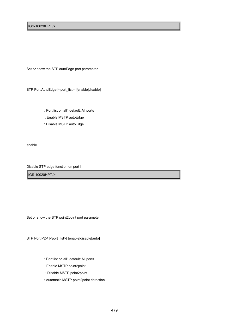 Stp port autoedge, Stp port p2p | PLANET IGS-10020HPT User Manual | Page 479 / 615