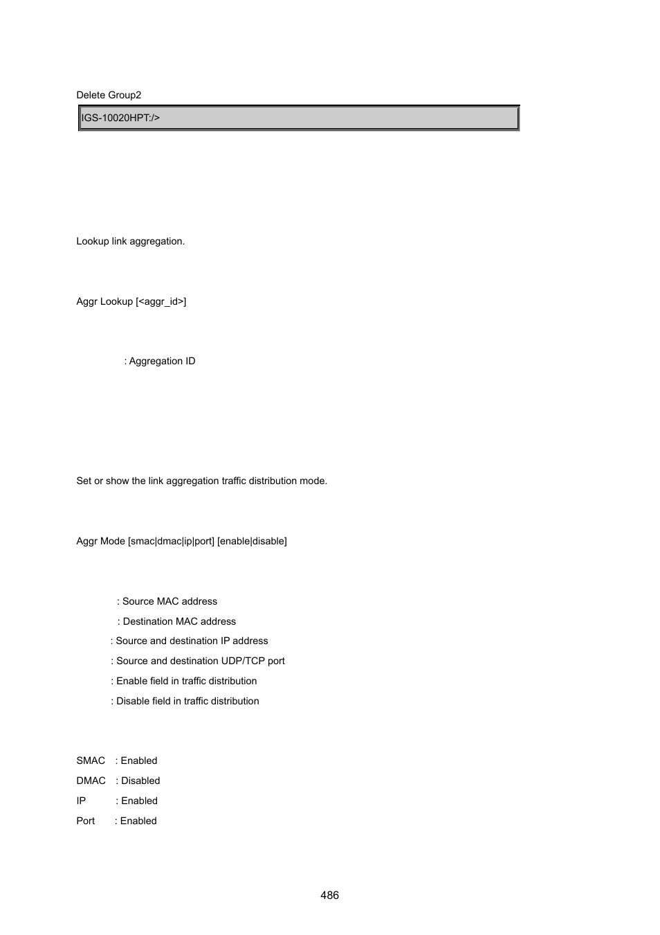 Aggregation lookup, Aggregation mode | PLANET IGS-10020HPT User Manual | Page 486 / 615