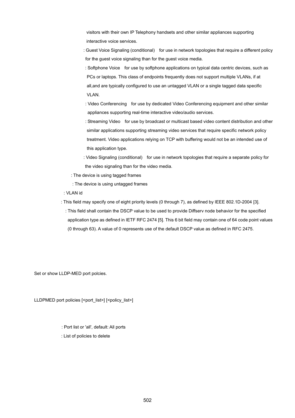 Lldp med port policy, Lldp med coordinates | PLANET IGS-10020HPT User Manual | Page 502 / 615