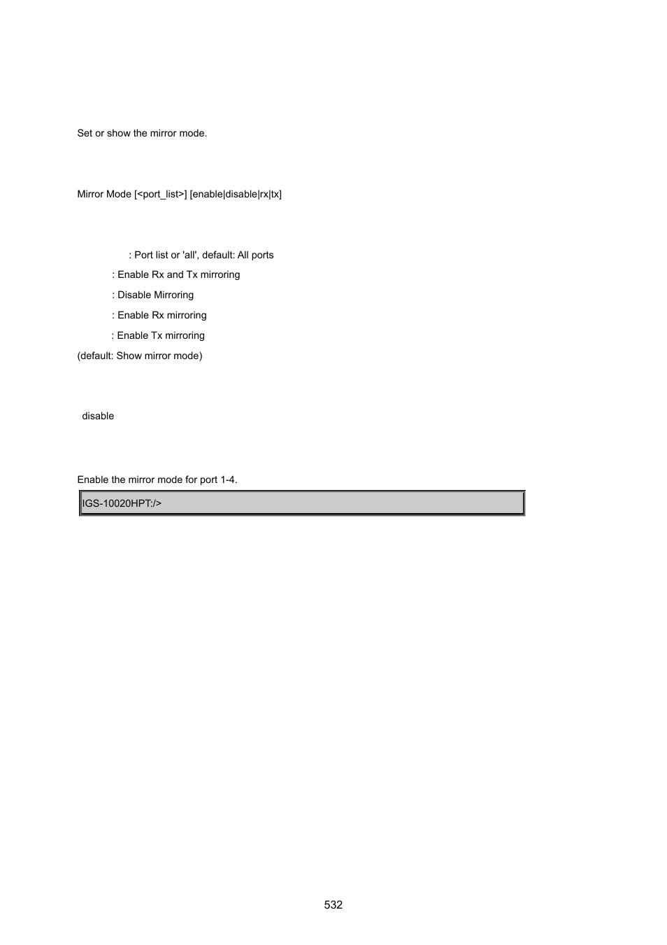 Mirror mode | PLANET IGS-10020HPT User Manual | Page 532 / 615