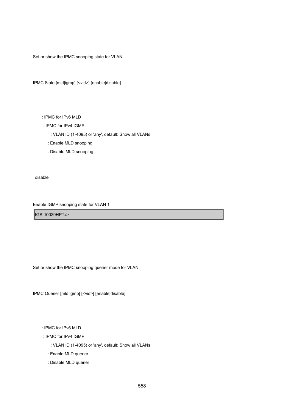 Ipmc state, Ipmc querier | PLANET IGS-10020HPT User Manual | Page 558 / 615