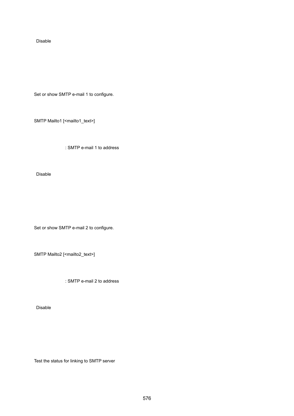 Smtp mail to 1, Smtp mail to 2, Smtp test | PLANET IGS-10020HPT User Manual | Page 576 / 615