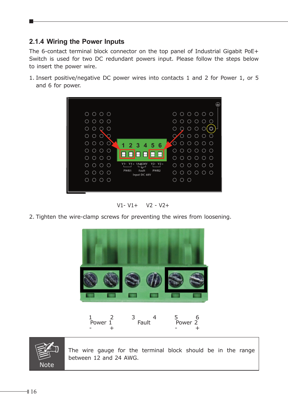 4 wiring the power inputs | PLANET IGS-504HPT User Manual | Page 16 / 36