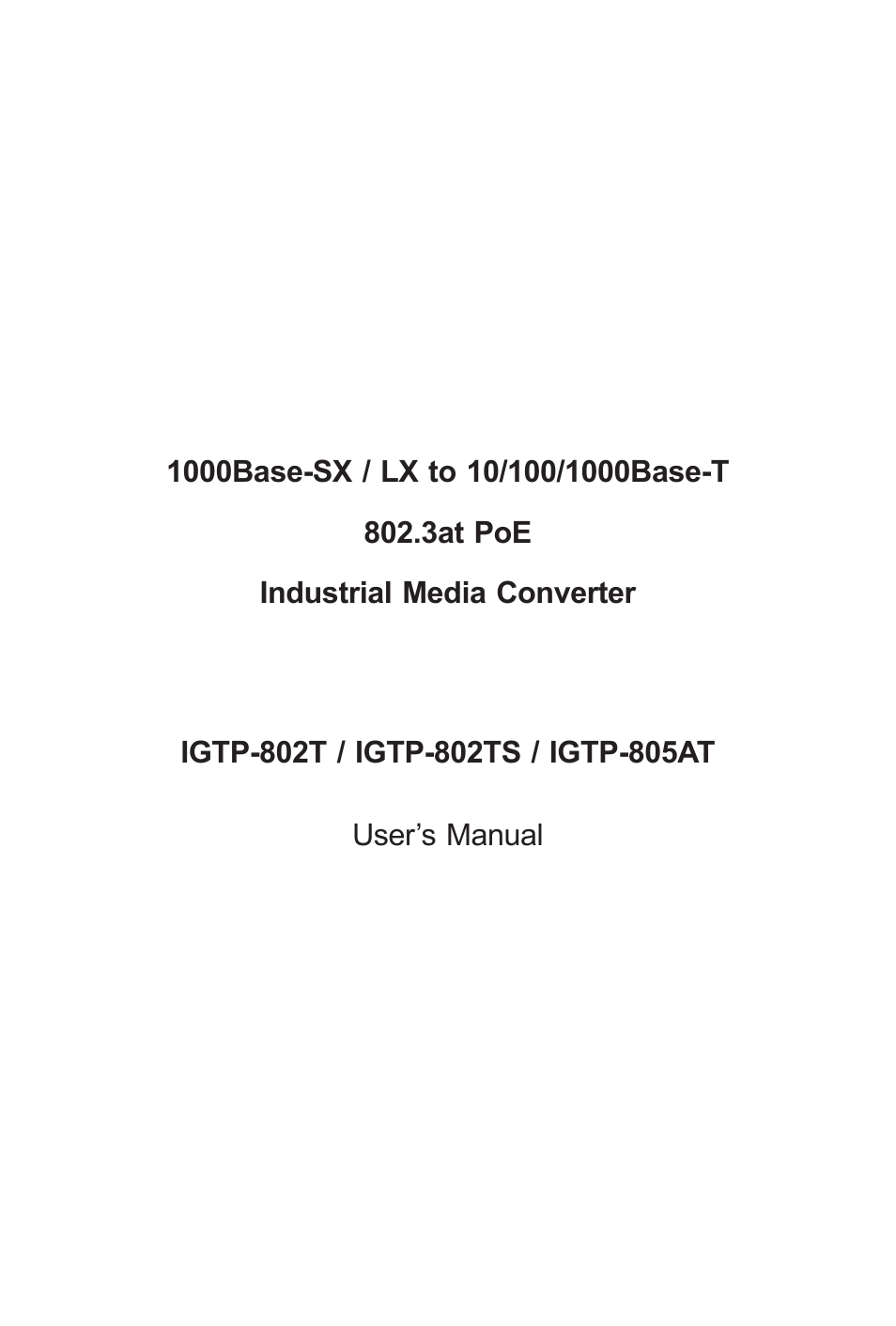 PLANET IGTP-80xT Series User Manual | 32 pages