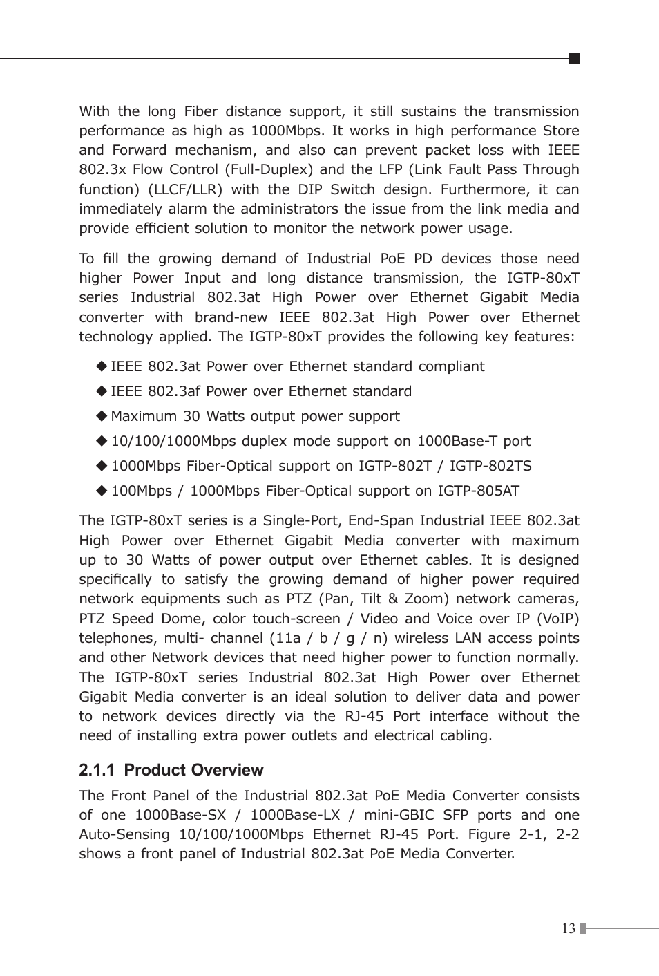 1 product overview | PLANET IGTP-80xT Series User Manual | Page 13 / 32