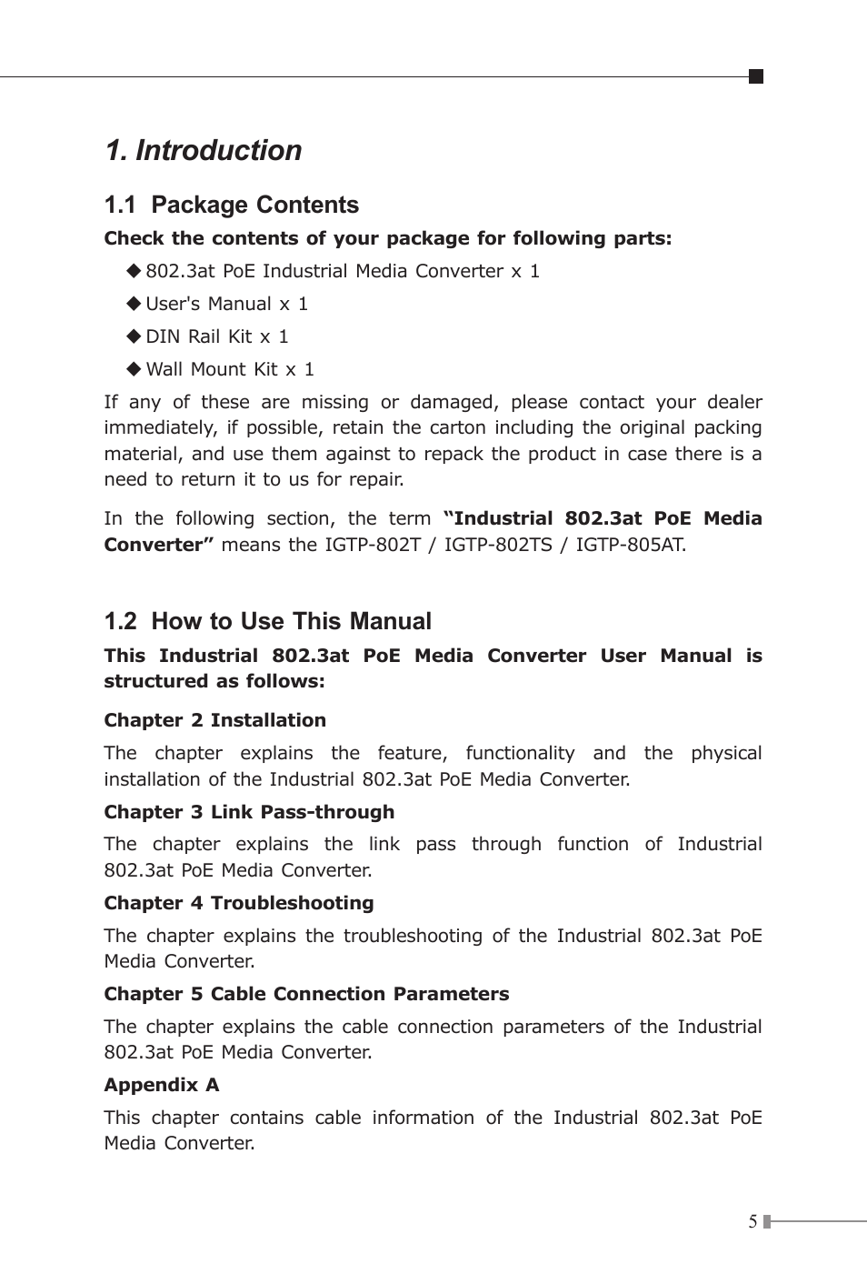 Introduction, 1 package contents, 2 how to use this manual | PLANET IGTP-80xT Series User Manual | Page 5 / 32