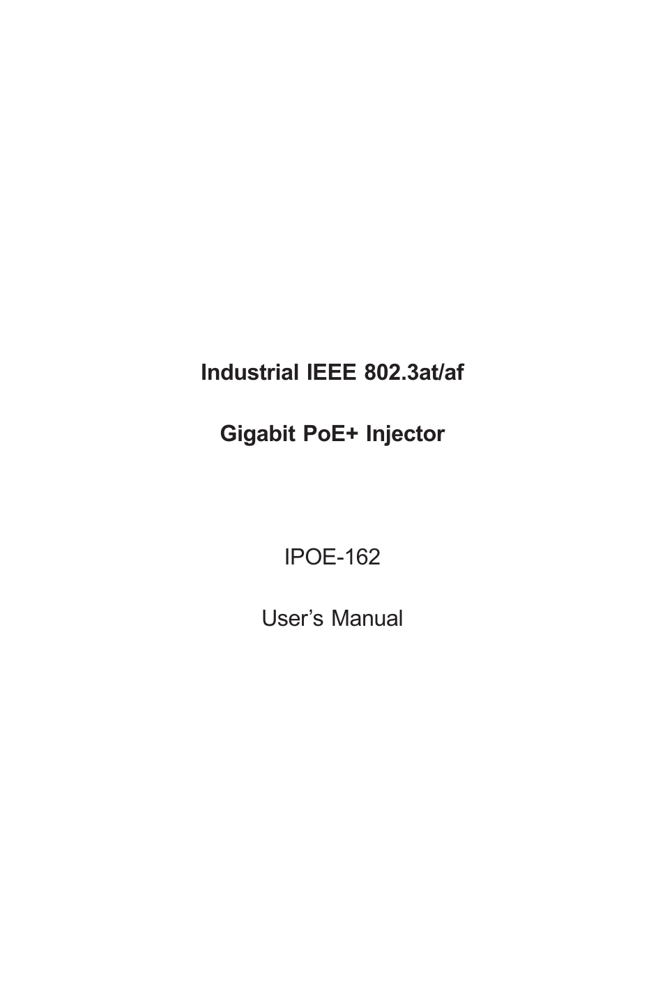 PLANET IPOE-162 User Manual | 20 pages