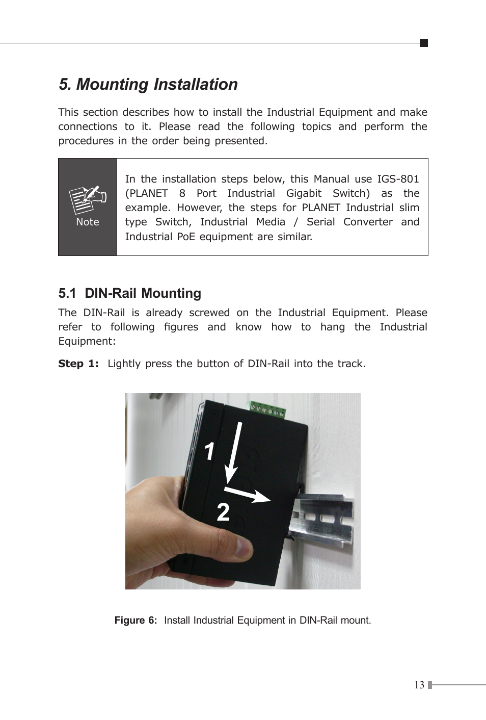 Mounting installation | PLANET IPOE-162 User Manual | Page 13 / 20