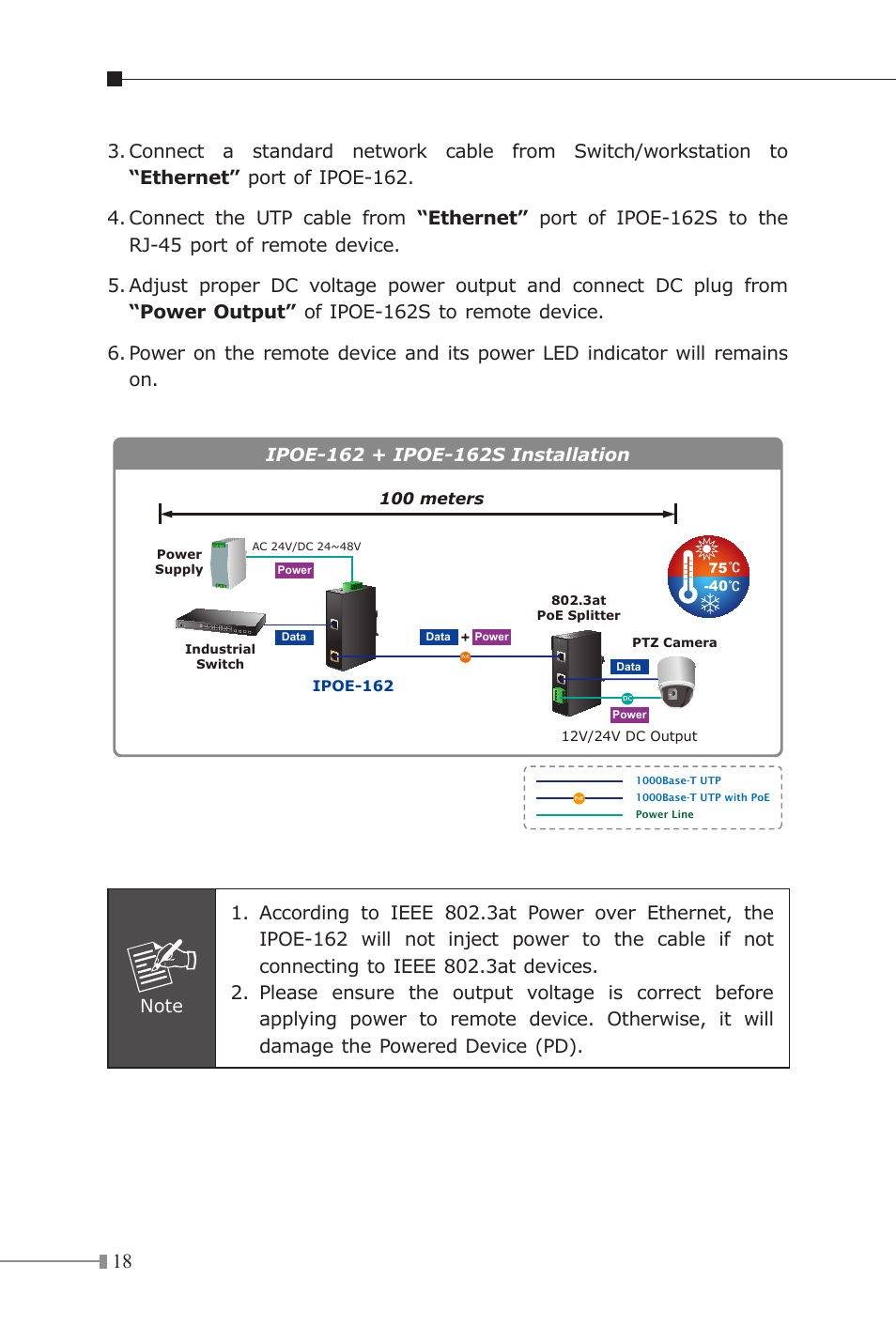PLANET IPOE-162 User Manual | Page 18 / 20