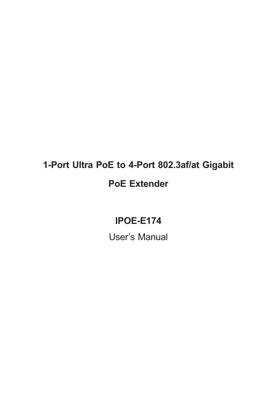 PLANET IPOE-E174 User Manual | 20 pages