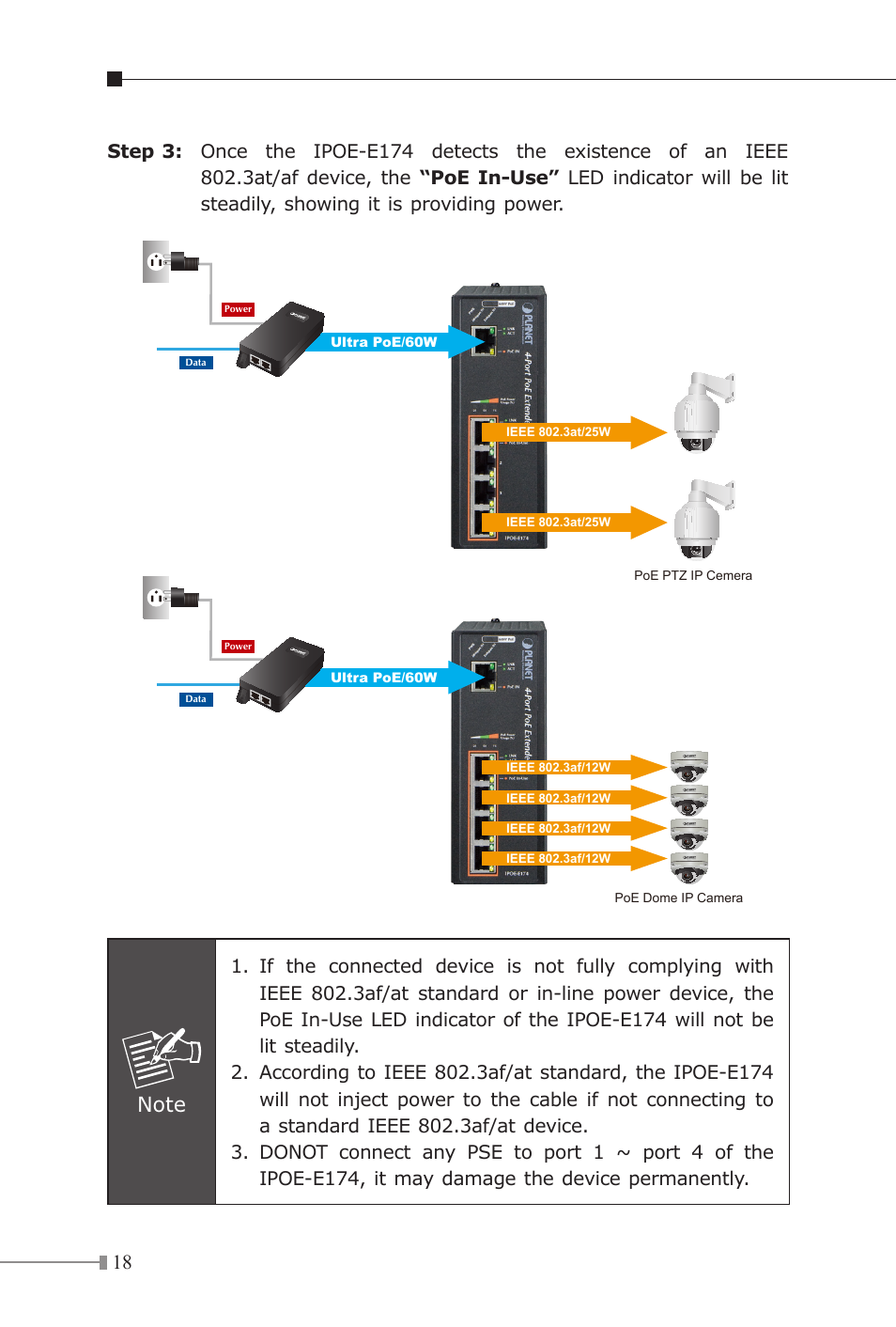 PLANET IPOE-E174 User Manual | Page 18 / 20