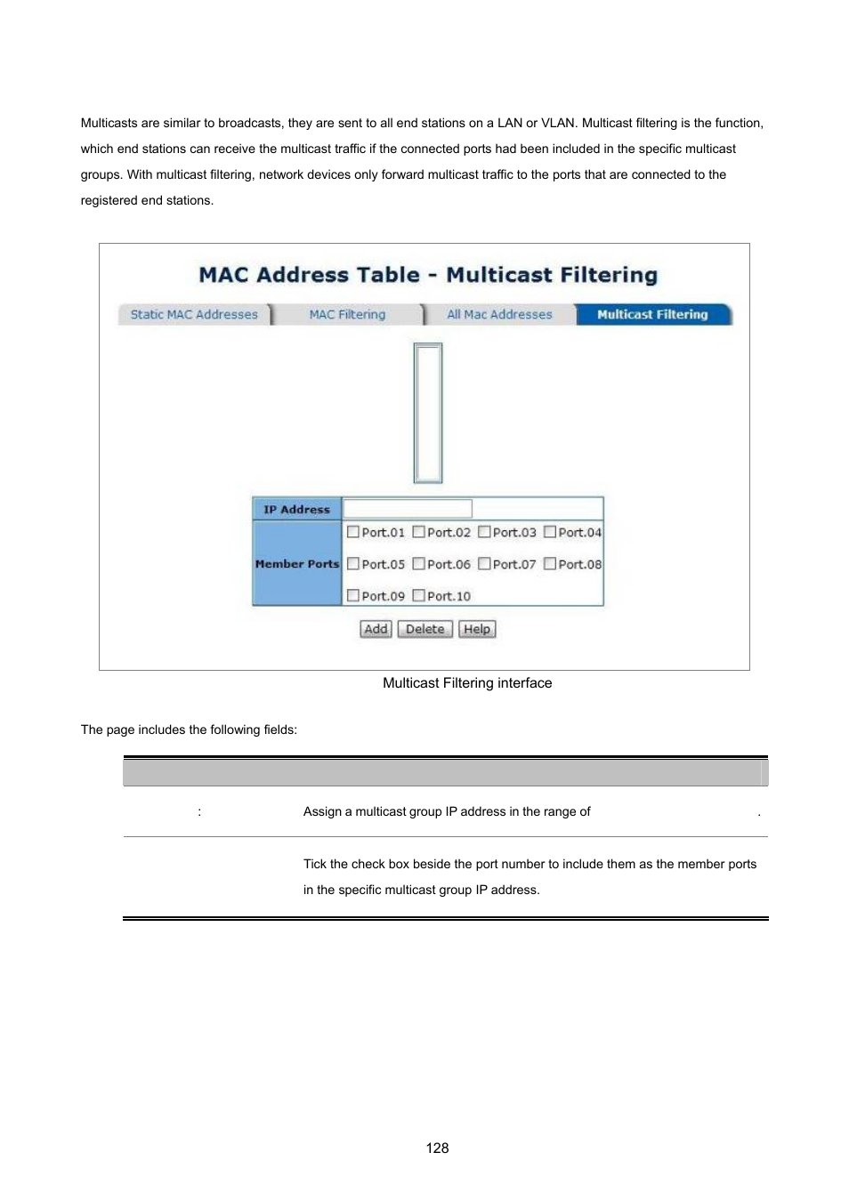 4 multicast filtering | PLANET ISW-1022MPT User Manual | Page 128 / 167