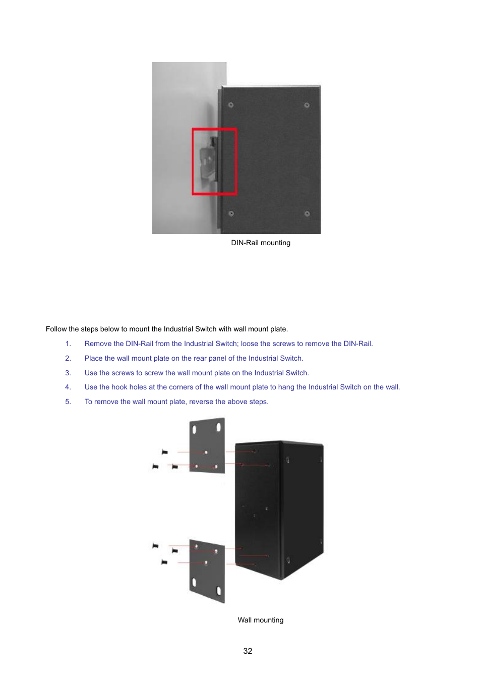 3 wall mount plate mounting | PLANET ISW-1022MPT User Manual | Page 32 / 167