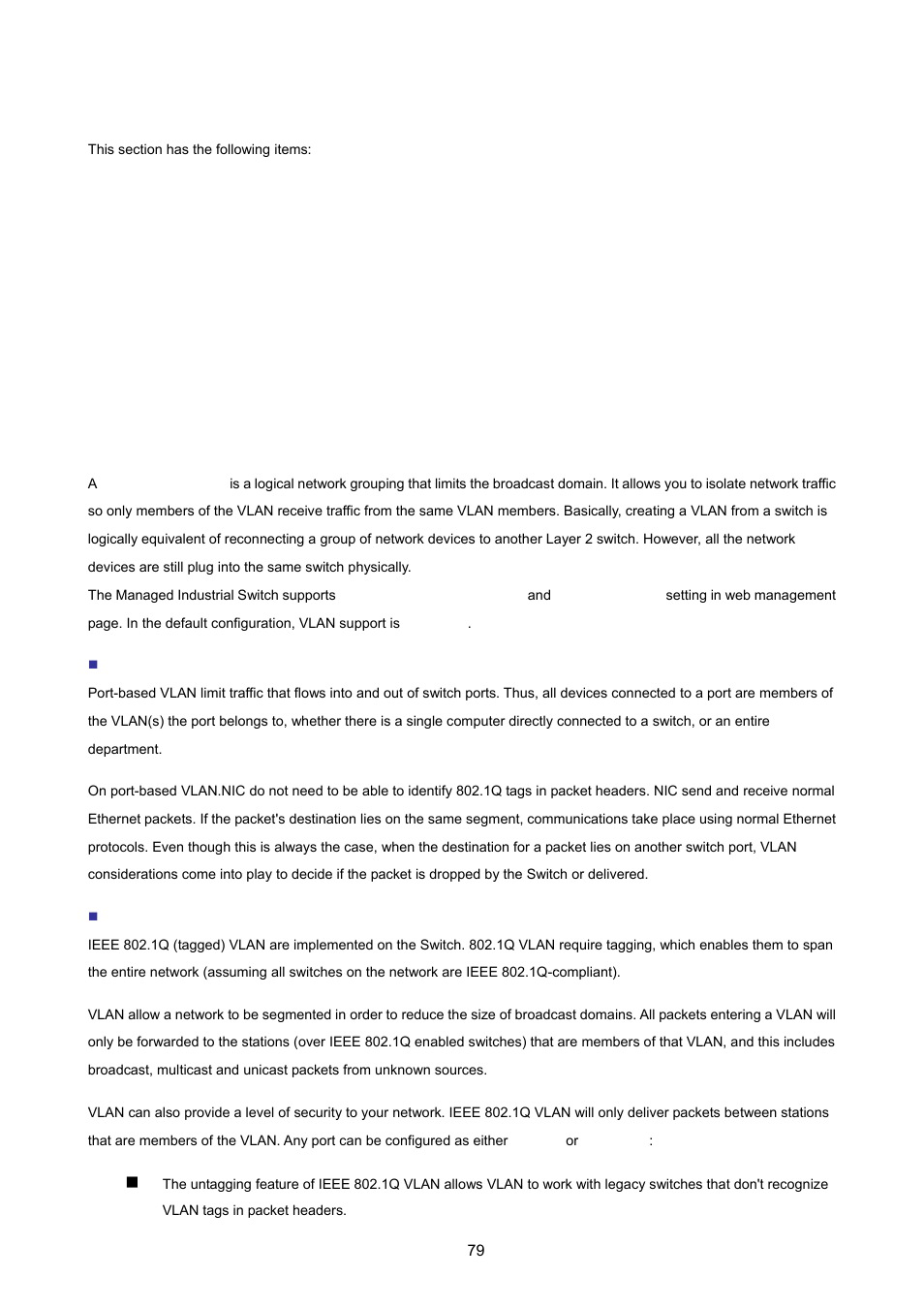 6 protocol, 1 vlan configuration, 1 vlan overview | Rotocol | PLANET ISW-1022MPT User Manual | Page 79 / 167